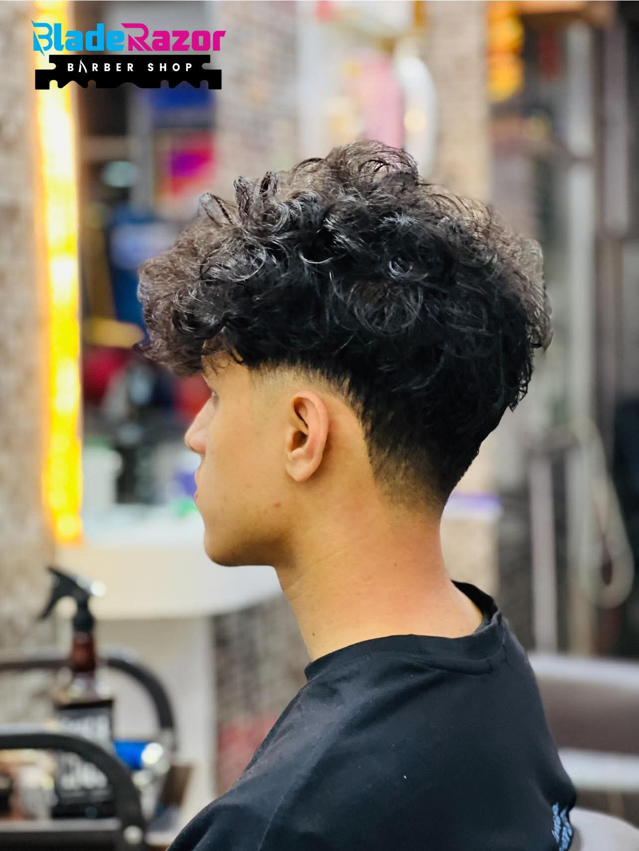 Professional haircut in progress